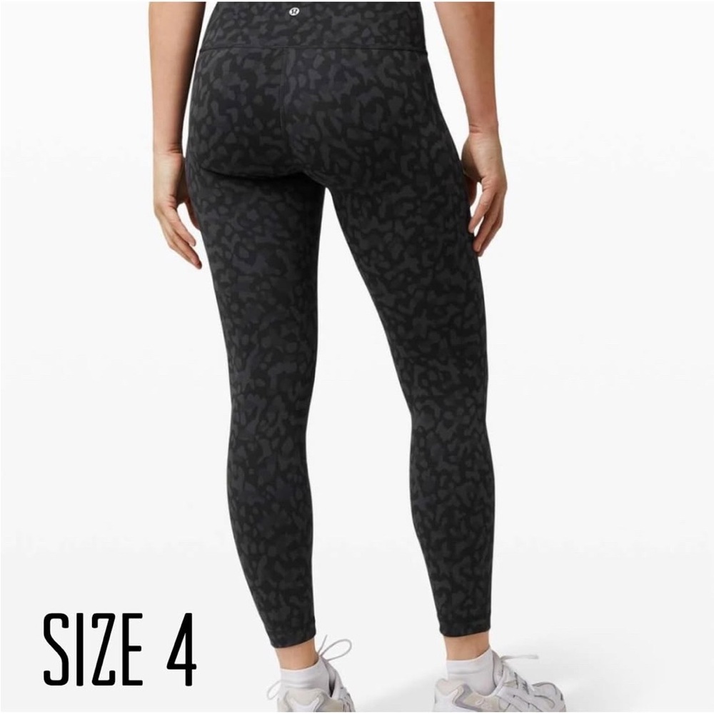 Lululemon Wunder train high rise tight 25” formation camo deep coal size 4